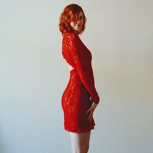 ❤Valentines Day red lace dress❤